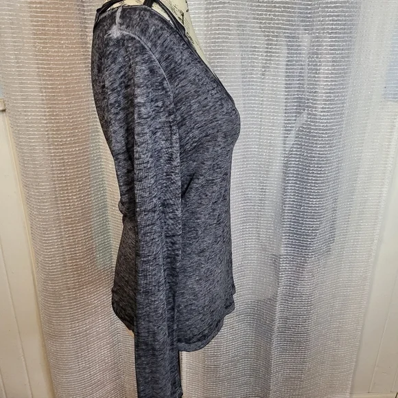 Derek Heart Black Brindle Cold Shoulder Jersey Large - Picture 3 of 7